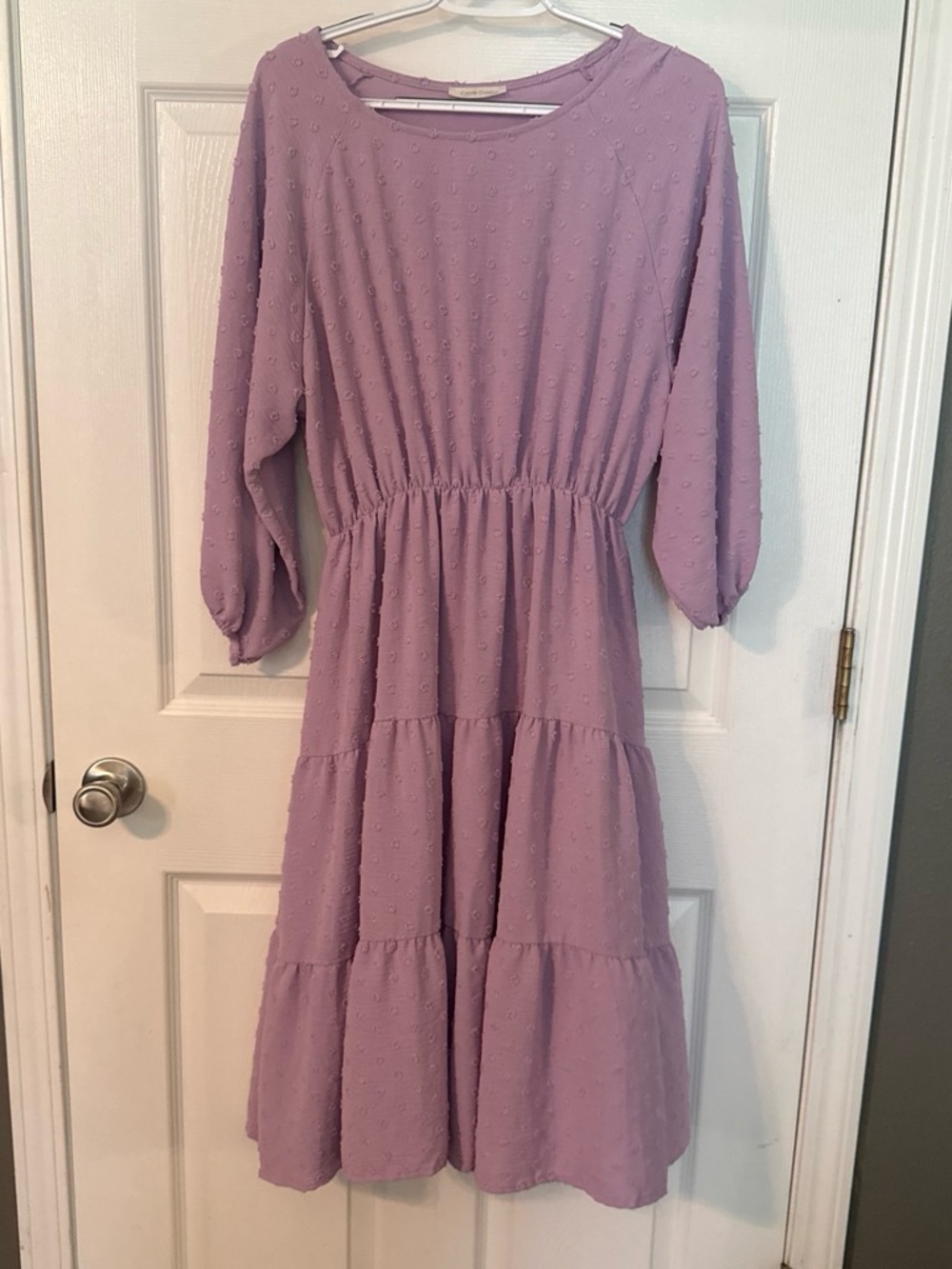 Women’s Lavender Midi Dress with Elastic Waist